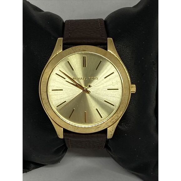 Michael Kors Runway MK3179 Women's Brown Leather Analog Dial Quartz Watch RK422 - Picture 1 of 12